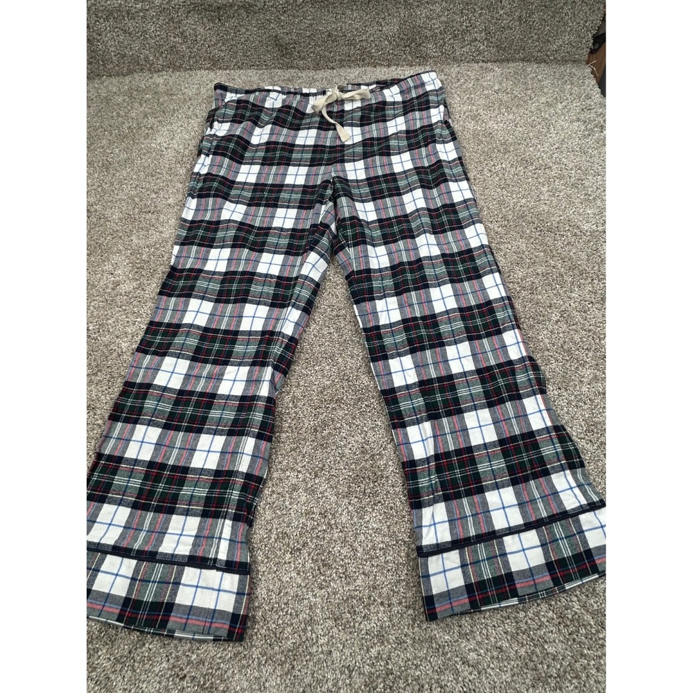 Vineyard Vines Plaid Pajama Pants XL Green Navy White Cotton Viscose Blend #0808